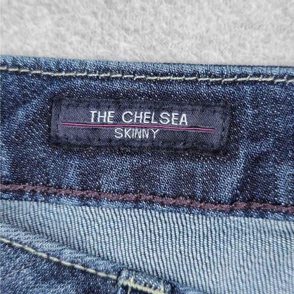 Vigoss Womens 32x29 The Chelsea Skinny Distressed Stretch Jeans Raw Hem - Picture 12 of 16